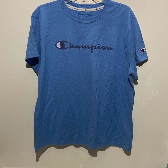 Champion Men's Blue Crew Neck Short Sleeve Authentic Athletic T-Shirt Size XL - Picture 1 of 6